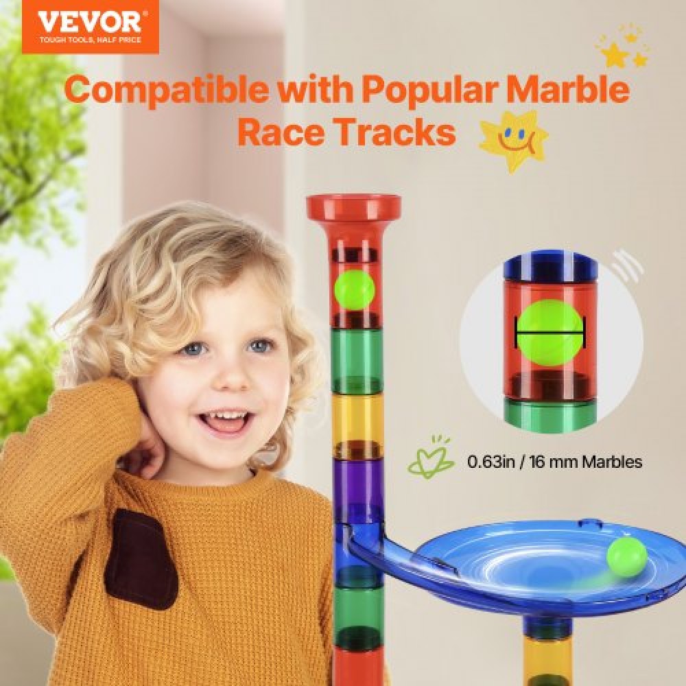 VEVOR Marble Run Set, 110 Piece Marble Maze Building Block Brain Game, with 10 Glow in the Dark Marbles + 20 Glass Marbles, Educational Learning Race Track STEM Toys, για παιδιά, αγόρια, κορίτσια ηλικίας 3+