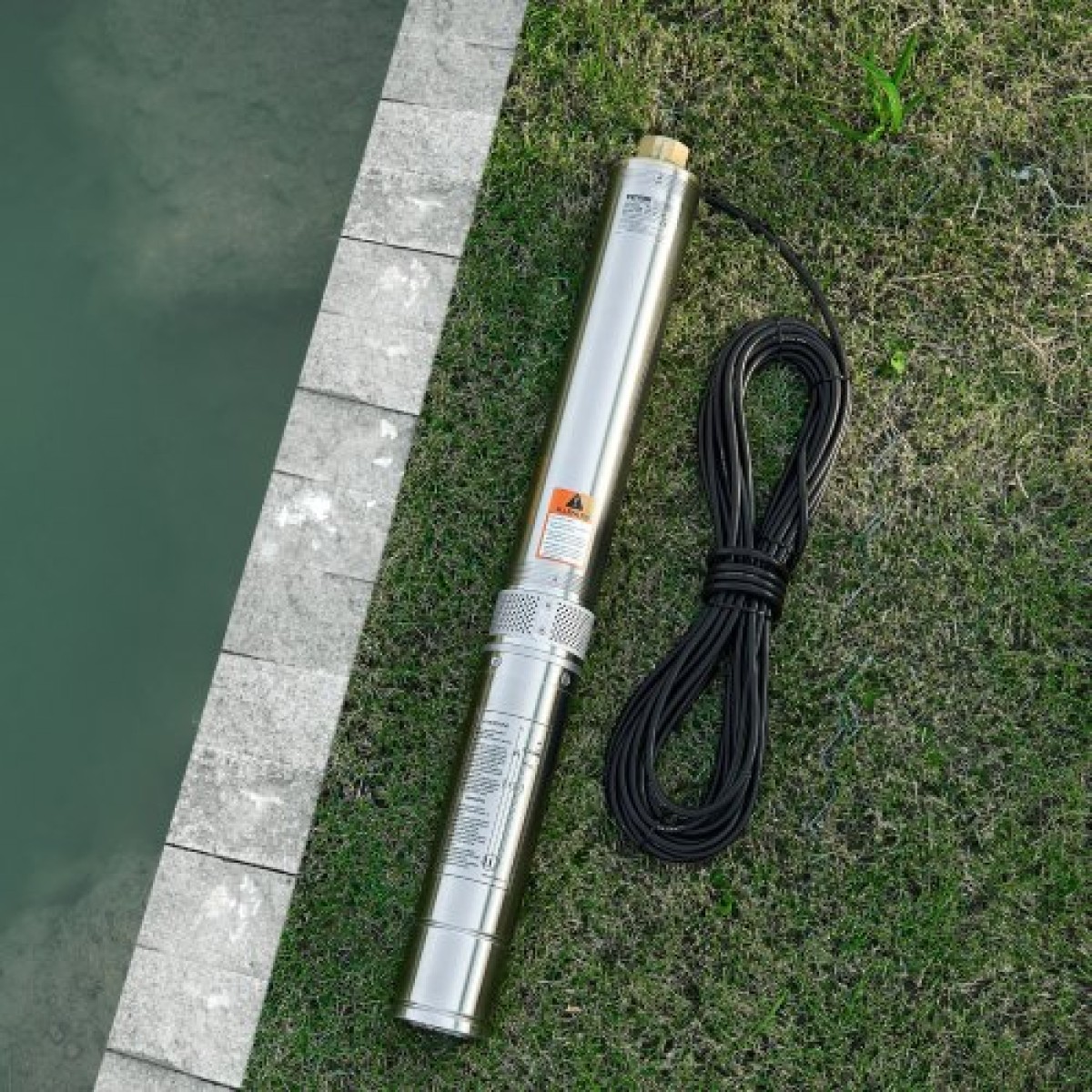 Υποβρύχια αντλία VEVOR Deep Well, Ισχύς εισόδου 1100W, 230V, 65 L/min Ροή 85 m(279 ft) Κεφαλή, με εξωτερικό κιβώτιο ελέγχου καλωδίου 20 m (65,62 ft), Αντλία νερού από ανοξείδωτο χάλυβα, για βιομηχανικό πότισμα και οικιακή χρήση, IP6
