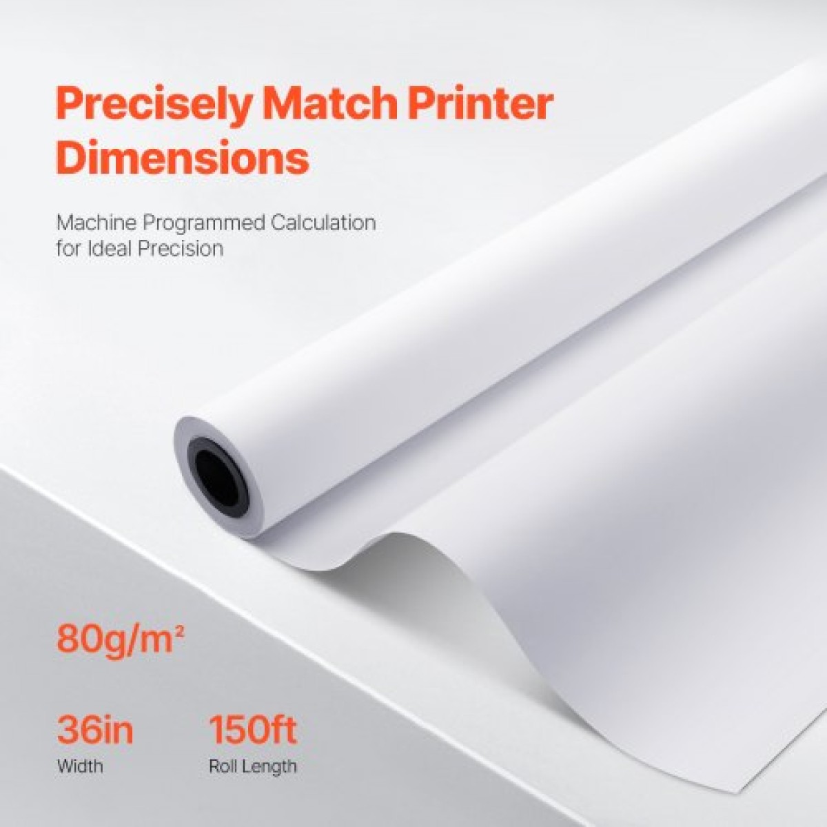 Χαρτί ευρείας μορφής VEVOR, 36 in x 150 ft Paper Plotter, 4 Rolls CAD Bond Rolls με 2 in Core, 20 LB Bond Rolls Paper, Idea for CAD Drawings, Engineering Plans, GIS Maps & Architectural Designs