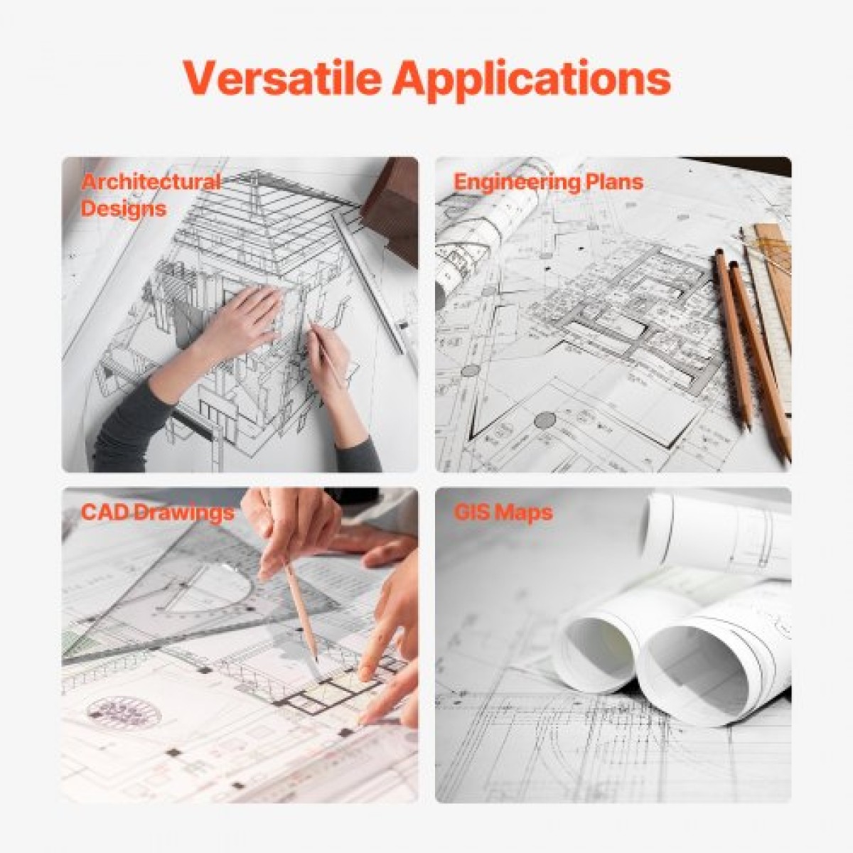 Χαρτί ευρείας μορφής VEVOR, 36 in x 150 ft Paper Plotter, 4 Rolls CAD Bond Rolls με 2 in Core, 20 LB Bond Rolls Paper, Idea for CAD Drawings, Engineering Plans, GIS Maps & Architectural Designs