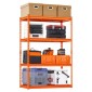 VEVOR Storage Shelves, 2400 lbs, 4 Tier Heavy Duty Garage Shelving, 20" D x 40" W x 60" H Ρυθμιζόμενα Μεταλλικά Ράφια για Βιομηχανικά Ράφια Βοηθητικό ράφι, για κουζίνα, αποθήκη, υπόγειο, πορτοκαλί