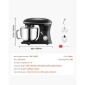 Βάση μίξερ VEVOR, 6 QT μίξερ ζύμης, 1400W 6 + P Speeds Ανατρεπόμενο μίξερ τροφίμων με μπολ από ανοξείδωτο χάλυβα, γάντζος ζύμης, συρμάτινο μαστίγιο, ίσιος χτυπητής, ξύστρα, οικιακός αναδευτήρας για ψήσιμο, ανάμειξη, μαύρο