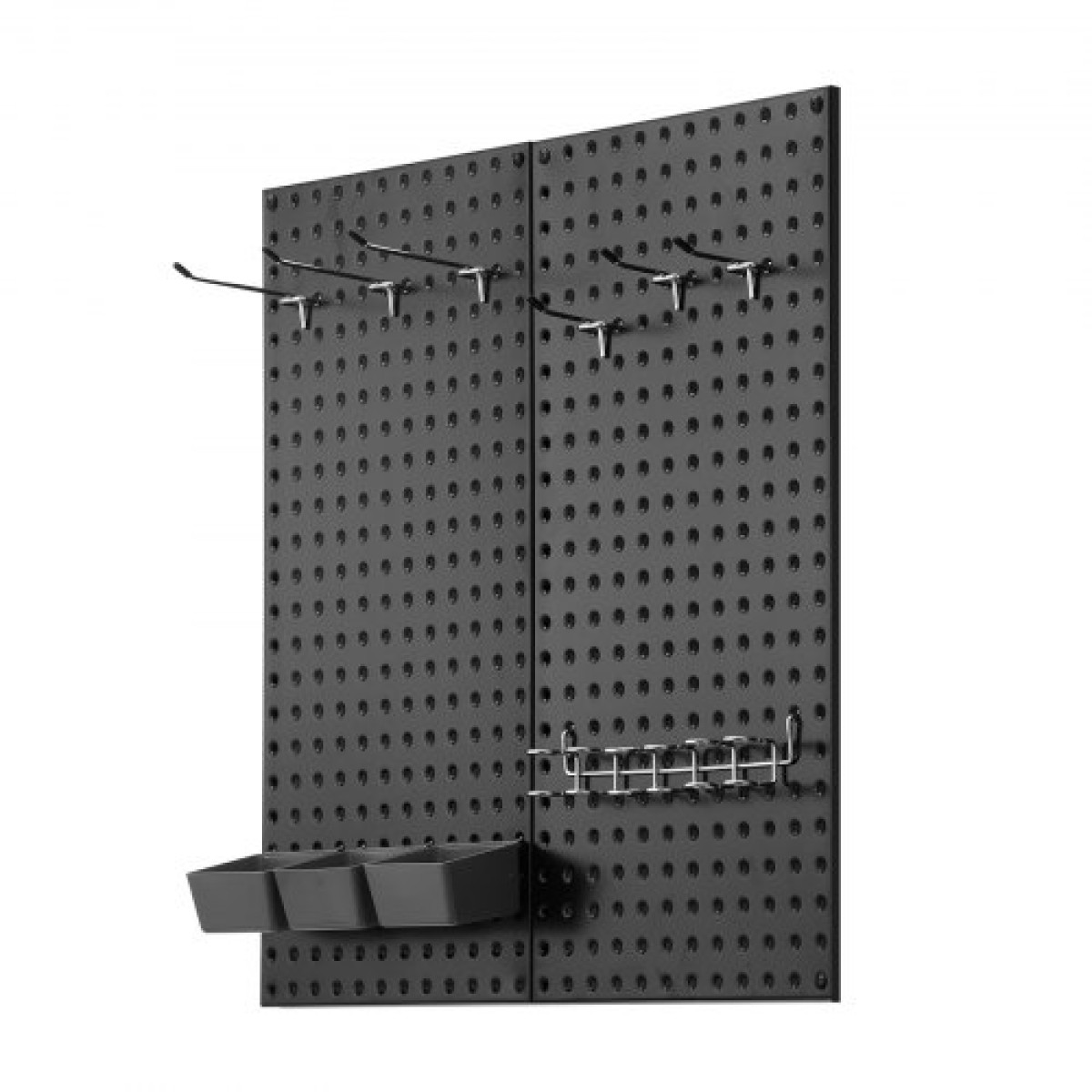Πάνελ VEVOR Metal Pegboard, 32" x 16" Pegboard, 2 Panels, Ατσάλινο μανταλάκι βαρέως τύπου Οργανωτής τοίχου, για Σαλόνι Γκαράζ Αποθήκευση εργαλείων Πάγκος εργασίας Οργάνωση γραφείου Craft Room Κουζίνα Σπίτι, Μαύρο