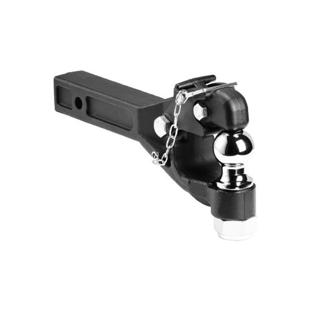 VEVOR Pintle Hook, ικανότητα ρυμούλκησης 16000 lbs, κοτσαδόρος με γάντζο για στρατιωτικό δέκτη 2 ιντσών, συνδυαστική σφαίρα κοτσαδόρου 2 ιντσών, ταιριάζει με δαχτυλίδι Lunette 2,5 έως 3 ιντσών, Μαύρο παλτό σκόνης, για ρυμουλκούμενα