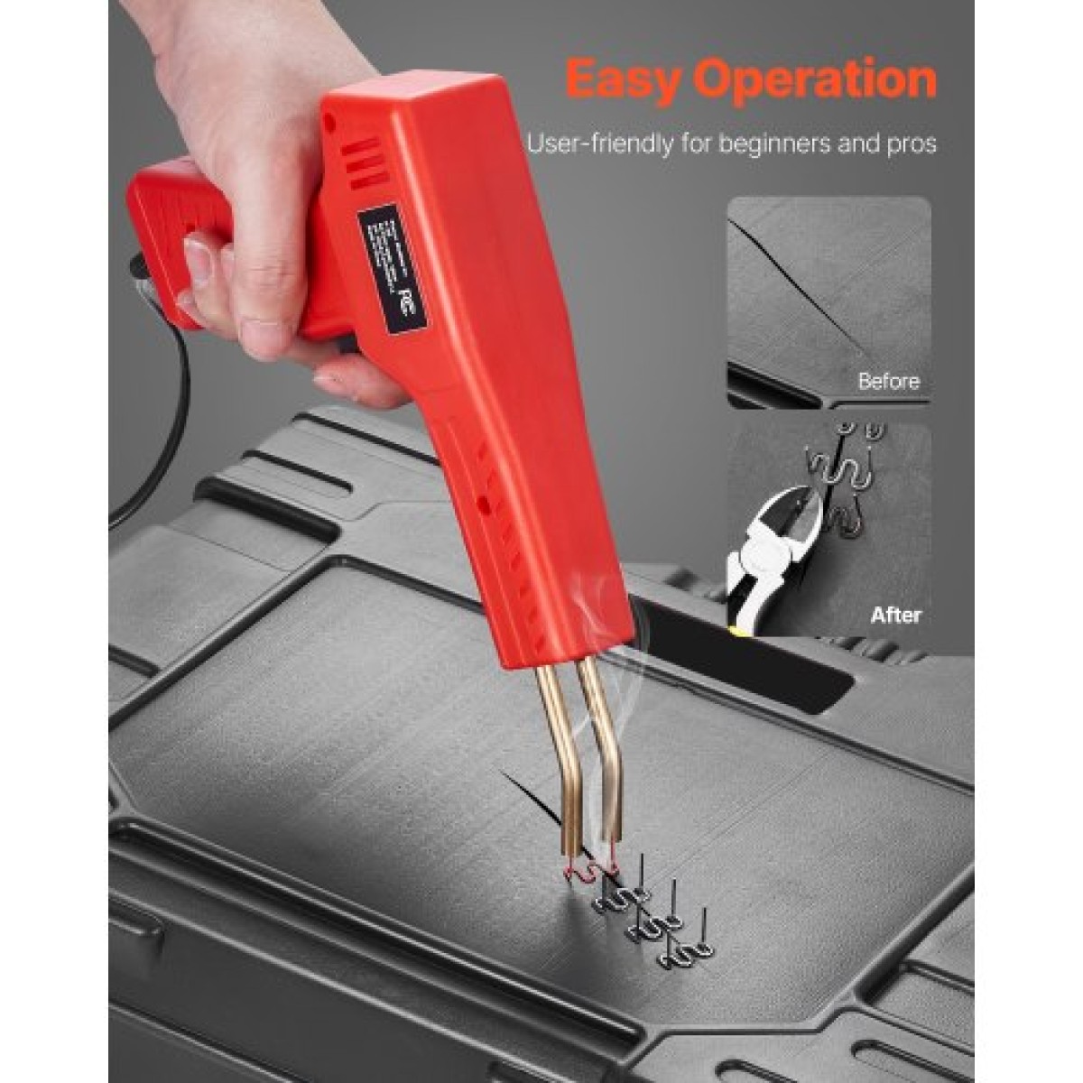 VEVOR Plastic Welder Kit Deluxe, Πλαστικό πιστόλι συγκόλλησης 100W + Συγκολλητικό σίδερο 60 W/100W, Επαγγελματικό εργαλείο συγκόλλησης πλαστικών επισκευών με 1000 τεμ.