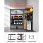 VEVOR Storage Shelves, 2500 lbs, 5 Tier Heavy Duty Garage Shelving, 18" D x 48" W x 72" H Ρυθμιζόμενα μεταλλικά ράφια για βιομηχανική μονάδα ράφια Βοηθητικό ράφι, για κουζίνα, αποθήκη, υπόγειο, μαύρο