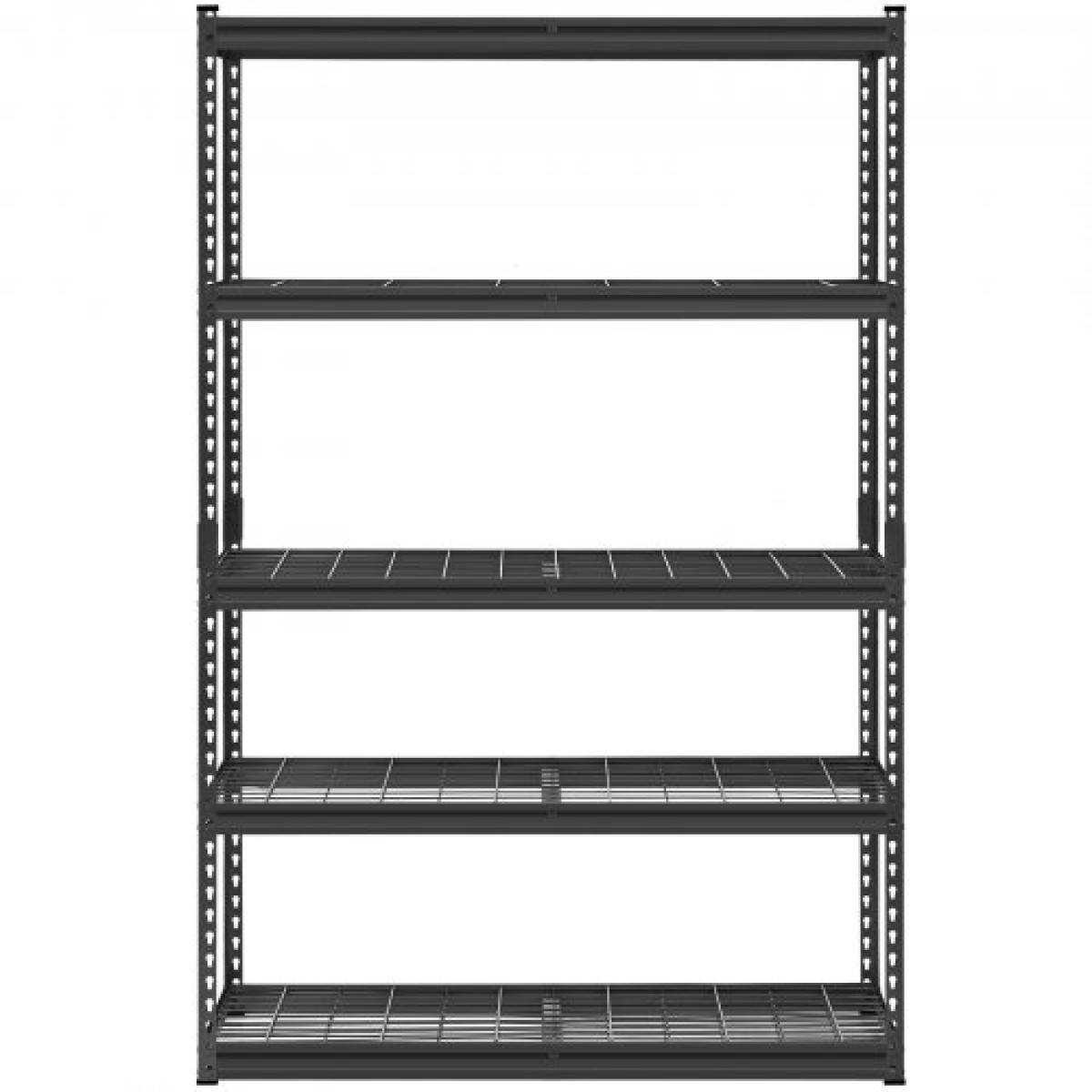 VEVOR Storage Shelves, 2500 lbs, 5 Tier Heavy Duty Garage Shelving, 18" D x 48" W x 72" H Ρυθμιζόμενα μεταλλικά ράφια για βιομηχανική μονάδα ράφια Βοηθητικό ράφι, για κουζίνα, αποθήκη, υπόγειο, μαύρο