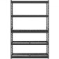 VEVOR Storage Shelves, 2500 lbs, 5 Tier Heavy Duty Garage Shelving, 18" D x 48" W x 72" H Ρυθμιζόμενα μεταλλικά ράφια για βιομηχανική μονάδα ράφια Βοηθητικό ράφι, για κουζίνα, αποθήκη, υπόγειο, μαύρο