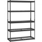 VEVOR Storage Shelves, 2500 lbs, 5 Tier Heavy Duty Garage Shelving, 18" D x 48" W x 72" H Ρυθμιζόμενα μεταλλικά ράφια για βιομηχανική μονάδα ράφια Βοηθητικό ράφι, για κουζίνα, αποθήκη, υπόγειο, μαύρο