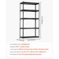 VEVOR Storage Shelves, 2000 lbs, 5 Tier Heavy Duty Garage Shelving, 16" D x 36" W x 72" H Ρυθμιζόμενα Μεταλλικά Ράφια για Βιομηχανικά Ράφια Βοηθητικό ράφι, για κουζίνα, αποθήκη, υπόγειο, μαύρο