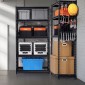 VEVOR Storage Shelves, 2000 lbs, 5 Tier Heavy Duty Garage Shelving, 16" D x 36" W x 72" H Ρυθμιζόμενα Μεταλλικά Ράφια για Βιομηχανικά Ράφια Βοηθητικό ράφι, για κουζίνα, αποθήκη, υπόγειο, μαύρο