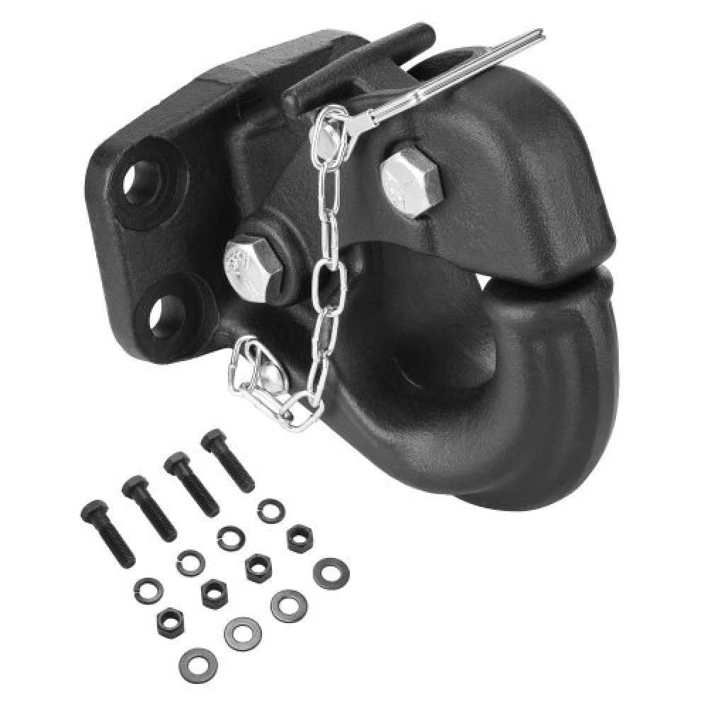 Γάντζος VEVOR Pintle, χωρητικότητα ρυμούλκησης 30000 λίβρες, άγκιστρο δέκτη για κοτσαδόρους τρέιλερ Ταιριάζει για δαχτυλίδι Lunette 2,5 ιντσών έως 3 ιντσών με κιτ τοποθέτησης, Μαύρη επίστρωση πούδρας, ανθεκτικό στη φθορά, κατάλληλο για διάφορα οχήματα