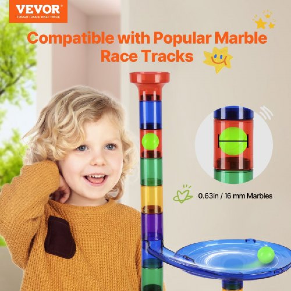 VEVOR Marble Run Set, 150 Piece Marble Maze Building Block Brain Game, with 10 Glow in the Dark Marbles + 40 Glass Marbles, Educational Learning Race Track STEM Toys, για παιδιά, αγόρια, κορίτσια ηλικίας 3+