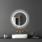 Καθρέφτης μπάνιου VEVOR LED, 60 cm LED στρογγυλός καθρέφτης μπάνιου με μπροστινό φωτισμό και οπίσθιο φωτισμό, καθρέφτης μνήμης κατά της ομίχλης με φώτα, Stepless 3 χρώματα Καθρέφτης μπάνιου με δυνατότητα ρύθμισης θερμοκρασίας, επιτοίχιος