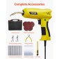 VEVOR Plastic Welding Kit, 220W Plastic Welder Gun with 1200PCS Hot Staples & 76PCS Welding Rods, Professional Hot Staple Welding Kit με φως LED, θήκη μεταφοράς για καγιάκ, παιχνίδια, επισκευή προφυλακτήρα αυτοκινήτου