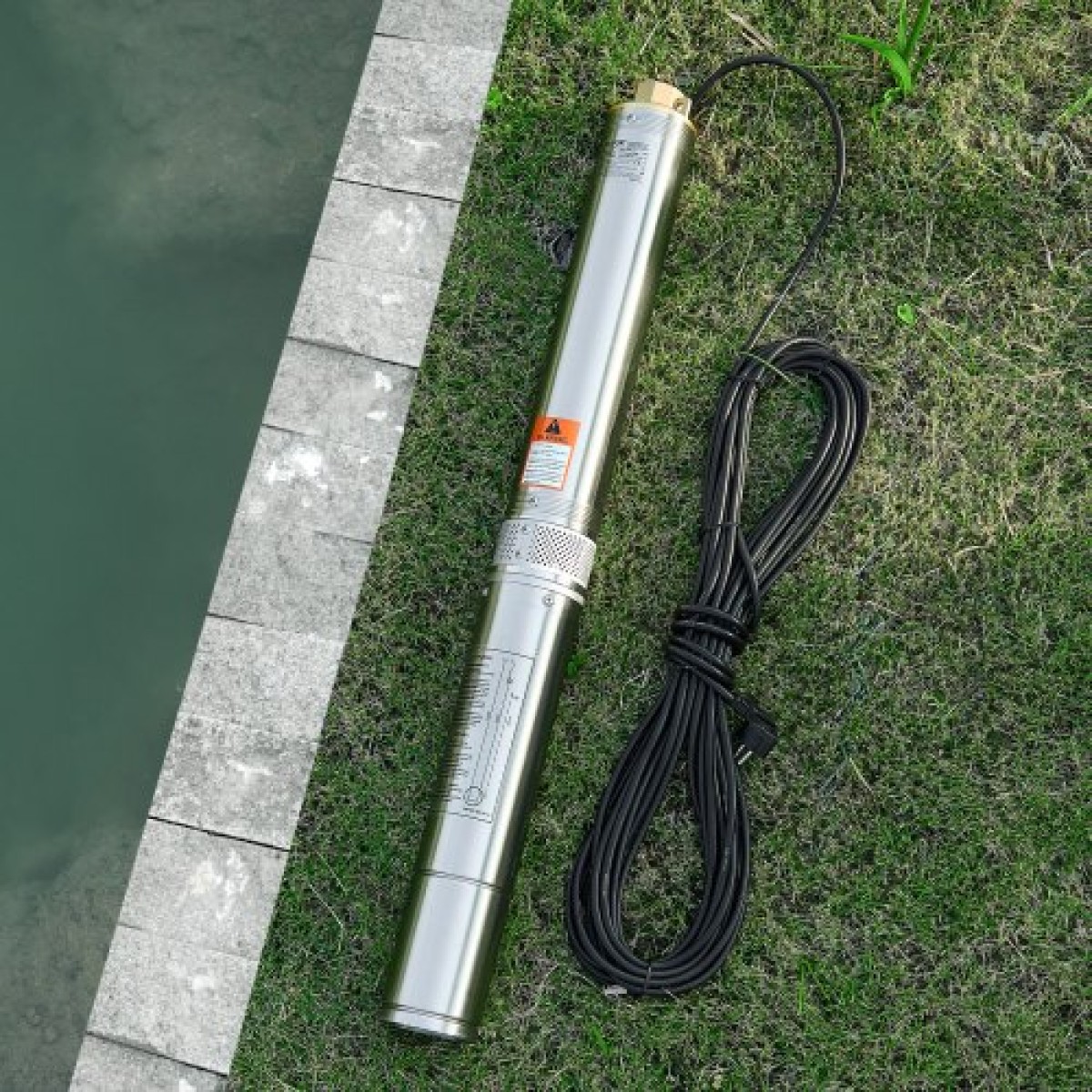 Υποβρύχια αντλία VEVOR Deep Well, Ισχύς εισόδου 1100W, 230V, 100 L/min Ροή 75 m (246 ft) Κεφαλή, με καλώδιο 20 m (65,62 ft), Αντλία νερού από ανοξείδωτο χάλυβα, για βιομηχανική άρδευση και οικιακή χρήση, IP68 αδιάβροχο
