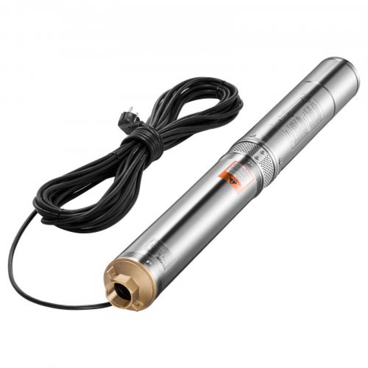 Υποβρύχια αντλία VEVOR Deep Well, Ισχύς εισόδου 1100W, 230V, 100 L/min Ροή 75 m (246 ft) Κεφαλή, με καλώδιο 20 m (65,62 ft), Αντλία νερού από ανοξείδωτο χάλυβα, για βιομηχανική άρδευση και οικιακή χρήση, IP68 αδιάβροχο