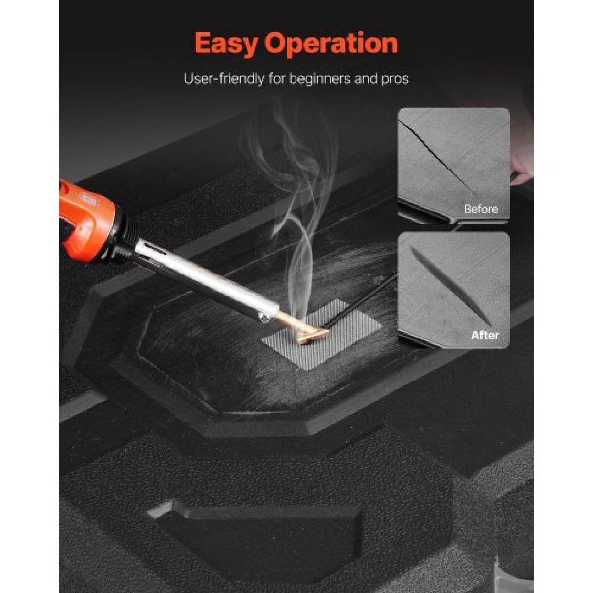 VEVOR Plastic Welder Kit, 60W/100W Πλαστικό Συγκολλητικό Σίδερο διπλής ισχύος με 3 άκρες συγκόλλησης και 20 ράβδους συγκόλλησης, Επαγγελματικό εργαλείο συγκόλλησης πλαστικών επισκευών για προφυλακτήρα αυτοκινήτου, καγιάκ, παιχνίδια, ηλεκτρονικά