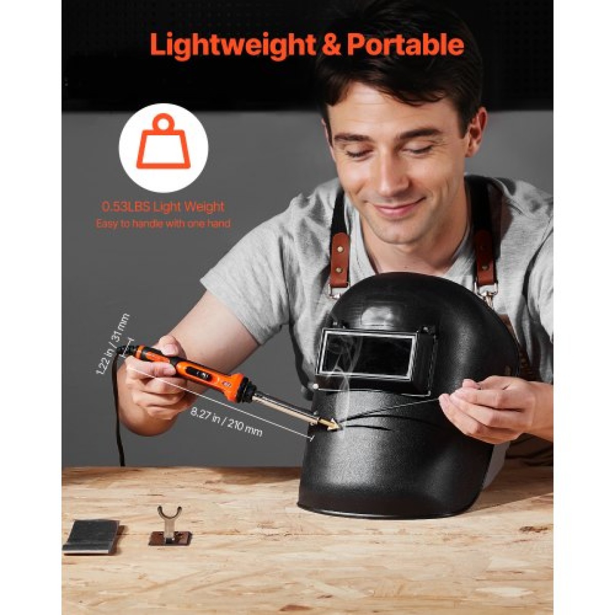 VEVOR Plastic Welder Kit, 60W/100W Πλαστικό Συγκολλητικό Σίδερο διπλής ισχύος με 3 άκρες συγκόλλησης και 20 ράβδους συγκόλλησης, Επαγγελματικό εργαλείο συγκόλλησης πλαστικών επισκευών για προφυλακτήρα αυτοκινήτου, καγιάκ, παιχνίδια, ηλεκτρονικά