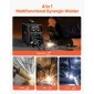 VEVOR MIG Welder, 200A Synergic Mig Welding Machine, 4-in-1 Gas MIG/Flux Core MIG/Stick/Lift TIG Multi-Process Welder Technology with IGBT Inverter Technology and LCD Screen Display