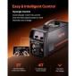 VEVOR MIG Welder, 200A Synergic Mig Welding Machine, 4-in-1 Gas MIG/Flux Core MIG/Stick/Lift TIG Multi-Process Welder Technology with IGBT Inverter Technology and LCD Screen Display