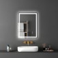 Καθρέφτης μπάνιου VEVOR LED, 60 x 80 cm Καθρέφτης μπάνιου LED με μπροστινό φωτισμό και οπίσθιο φωτισμό, καθρέφτης μνήμης κατά της ομίχλης με φώτα, Stepless 3 χρώματα Καθρέφτης μπάνιου με δυνατότητα ρύθμισης θερμοκρασίας, επιτοίχιος