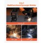 VEVOR MIG Welder, 130Amp Synergic Mig Welding Machine, 3-in-1 Flux Core MIG/Stick/Lift TIG Welder Multi-Process, Portable Mig Welder with IGBT Inverter Technology & Digital Display Screen