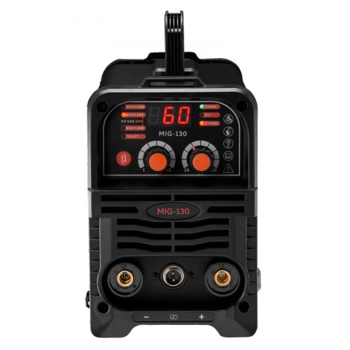 VEVOR MIG Welder, 130Amp Synergic Mig Welding Machine, 3-in-1 Flux Core MIG/Stick/Lift TIG Welder Multi-Process, Portable Mig Welder with IGBT Inverter Technology & Digital Display Screen