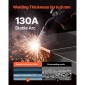 VEVOR MIG Welder, 130Amp Synergic Mig Welding Machine, 3-in-1 Flux Core MIG/Stick/Lift TIG Welder Multi-Process, Portable Mig Welder with IGBT Inverter Technology & Digital Display Screen