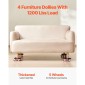 VEVOR Furniture Dolly, Μέγιστο Φορτίο 1200 lbs, Μετακινήσεις επίπλων βαρέως τύπου με 5 τροχούς περιστροφής 360°, πάνελ από ανθρακούχο χάλυβα, Σετ εργαλείων ανύψωσης επίπλων για συσκευές, Καναπές, Ψυγείο, Πλυντήριο ρούχων