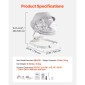 VEVOR Baby Swing, Baby Rocker για βρέφη με 3 ταχύτητες & 3 θέσεις καθισμάτων, πάνελ αφής IMD, τηλεχειριστήριο, Bluetooth & 10 προκαθορισμένα νανουρίσματα, φορητή βρεφική κούνια για 0-9 μηνών αγόρια κορίτσια έως 20 λίβρες
