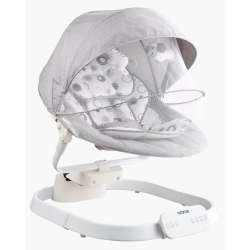 VEVOR Baby Swing, Baby Rocker για βρέφη με 3 ταχύτητες & 3 θέσεις καθισμάτων, πάνελ αφής IMD, τηλεχειριστήριο, Bluetooth & 10 προκαθορισμένα νανουρίσματα, φορητή βρεφική κούνια για 0-9 μηνών αγόρια κορίτσια έως 20 λίβρες