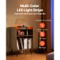 Βάση για πικάπ VEVOR με φως LED, βάση 3 επιπέδων πικάπ με σταθμό φόρτισης & θύρες USB, χωράει έως και 150 άλμπουμ, ντουλάπι αποθήκευσης δίσκων βινυλίου με ράφι οθόνης για υπνοδωμάτιο, σαλόνι
