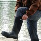 Ανδρικές μπότες από καουτσούκ από ατσάλι VEVOR, προστατευτικά υποδήματα, αδιάβροχες μπότες ψαρέματος, υπαίθρια αντιολισθητικά παπούτσια εργασίας, ελαφριά και ανθεκτικά, για τη βιομηχανία, τις κατασκευές, τη γεωργία, μέγεθος 11 US