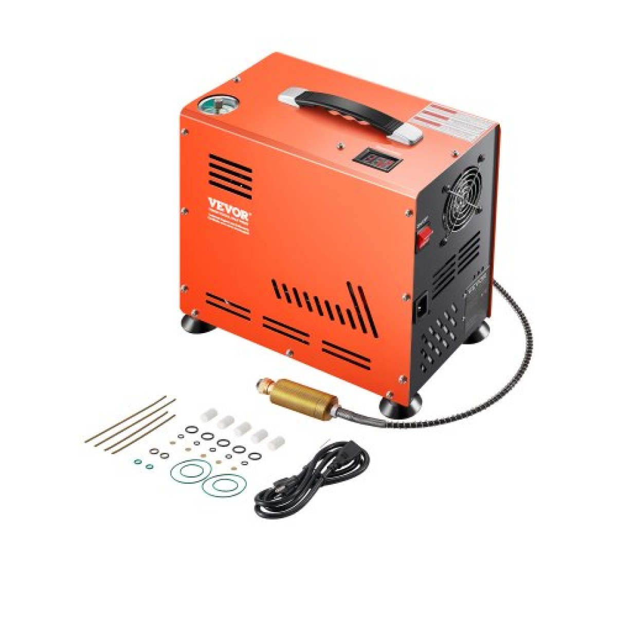 VEVOR PCP Air Compressor, 800W Dual-Cylinder PCP Airgun Compressor 4500PSI/30Mpa με ενσωματωμένο σύστημα ψύξης ανεμιστήρα, Auto-Stop |Oil Free Tank Compressor Paintball για αεροβόλο τουφέκι, μπουκάλι κατάδυσης