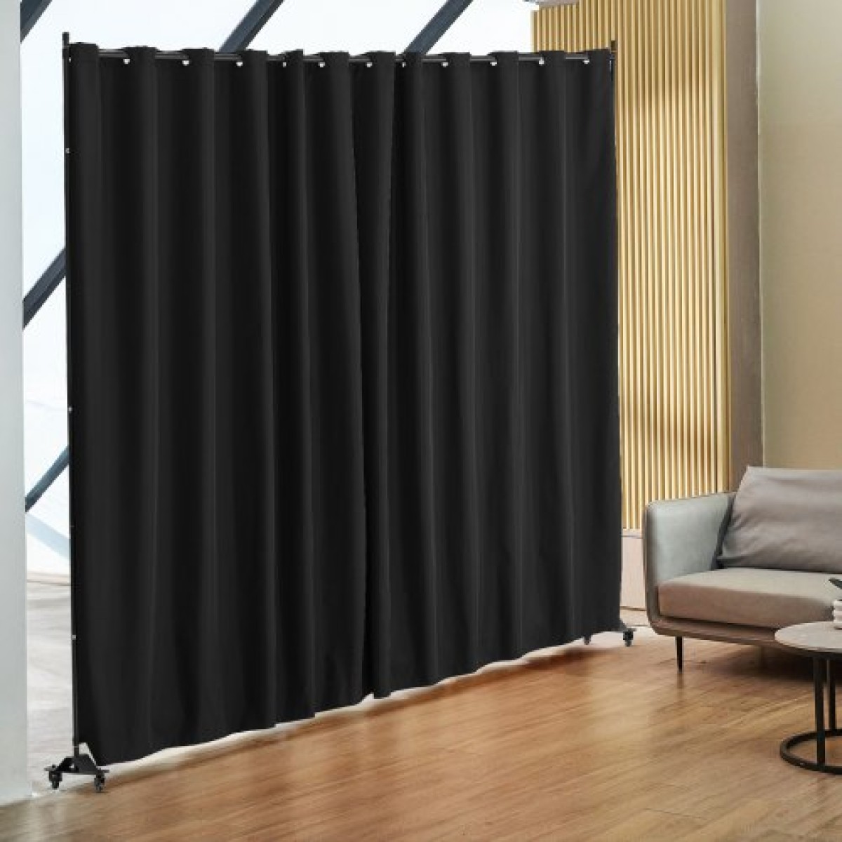 VEVOR Room Divider, Φορητό Panel Divider Room with Wheels Divider Stand, Freestanding Room Divider Οθόνη Privacy για Γραφείο, Υπνοδωμάτιο, Τραπεζαρία, Μελέτη, Μαύρο