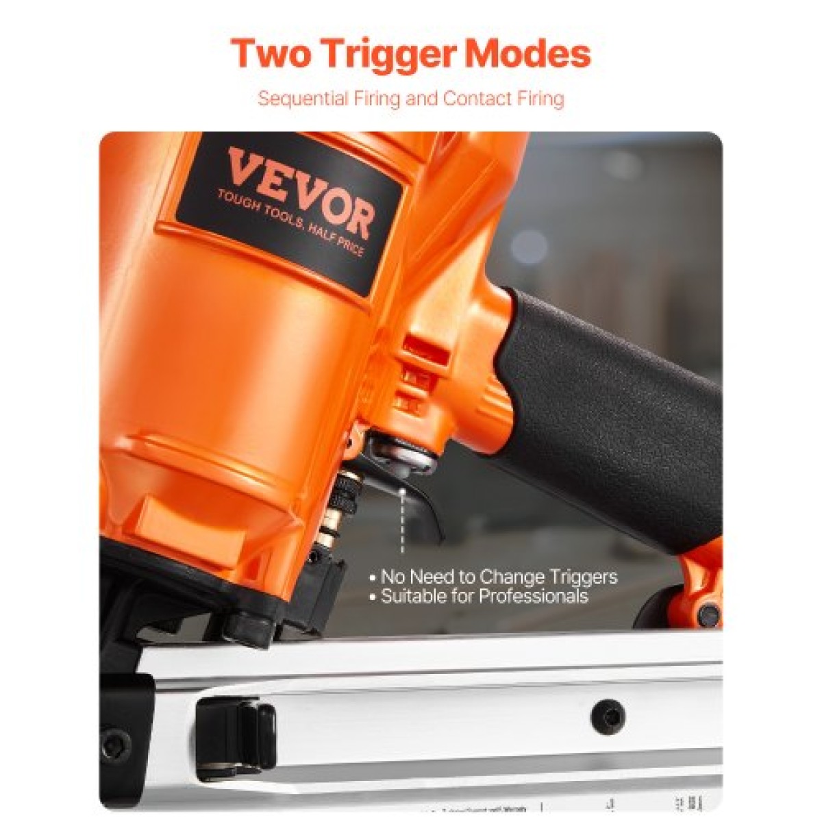 VEVOR Framing Nailer, 50 έως 90 mm 21 Degree Full Round Head πνευματικό καρφωτικό πλαισίωσης με λειτουργίες διπλής σκανδάλης & ρύθμιση βάθους χωρίς εργαλεία, 80-120 PSI Pro Air Nail Gun για πλαισίωση δαπέδων δαπέδου