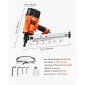 VEVOR Framing Nailer, 50 έως 90 mm 21 Degree Full Round Head πνευματικό καρφωτικό πλαισίωσης με λειτουργίες διπλής σκανδάλης & ρύθμιση βάθους χωρίς εργαλεία, 80-120 PSI Pro Air Nail Gun για πλαισίωση δαπέδων δαπέδου