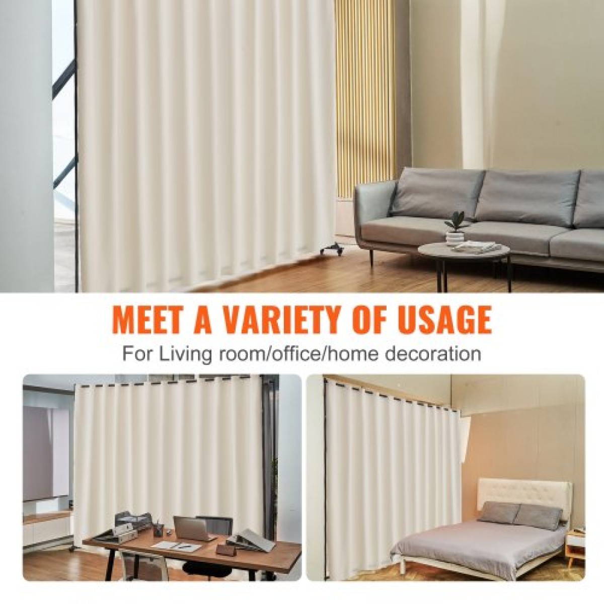 VEVOR Room Divider, Φορητό Panel Divider Room with Wheels Divider Stand, Freestanding Room Divider Screen Privacy for Office, Υπνοδωμάτιο, Τραπεζαρία, Μελέτη, Μπεζ