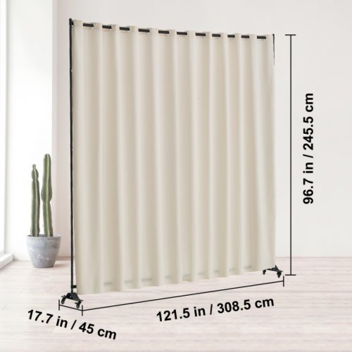 VEVOR Room Divider, Φορητό Panel Divider Room with Wheels Divider Stand, Freestanding Room Divider Screen Privacy for Office, Υπνοδωμάτιο, Τραπεζαρία, Μελέτη, Μπεζ