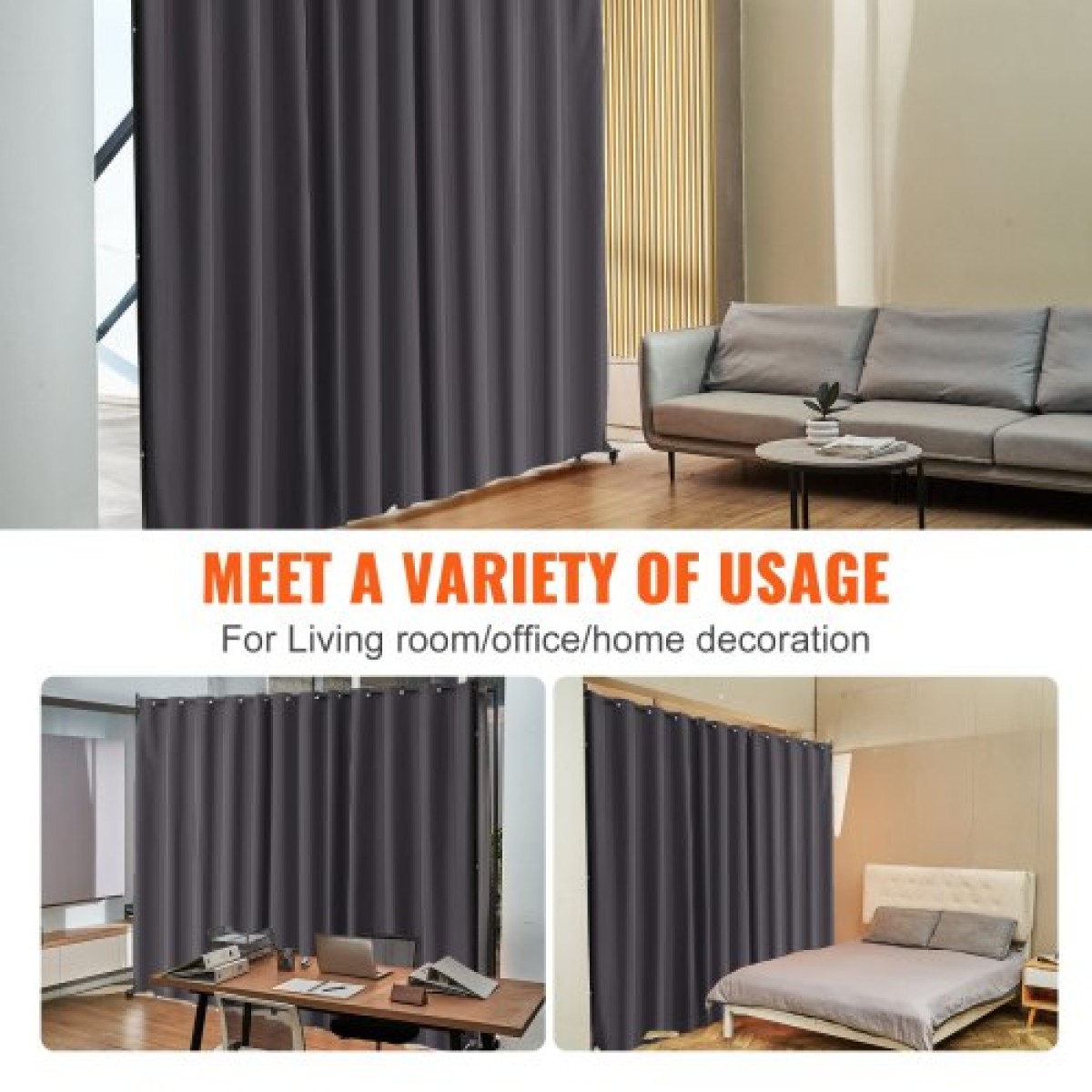 VEVOR Room Divider, Φορητό Panel Divider Room with Wheels Divider Stand, Freestanding Room Divider Screen Privacy for Office, Υπνοδωμάτιο, Τραπεζαρία, Μελέτη, Γκρι