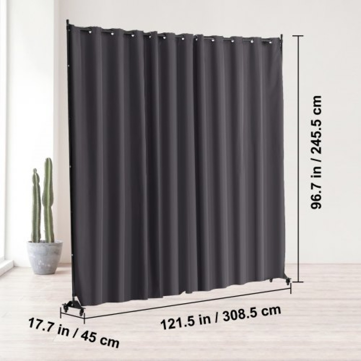VEVOR Room Divider, Φορητό Panel Divider Room with Wheels Divider Stand, Freestanding Room Divider Screen Privacy for Office, Υπνοδωμάτιο, Τραπεζαρία, Μελέτη, Γκρι