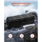 Αδιάβροχη σκληρή θήκη VEVOR 5.5 Cu.ft, Αδιάβροχη σκληρή θήκη μεγάλης χωρητικότητας με 3 λαβές, αδιάβροχη προστατευτική θήκη IP67 με 6 κλιπ, 6 τρύπες για λουκέτο και αφρός για μεγάλο εξοπλισμό, μαύρο