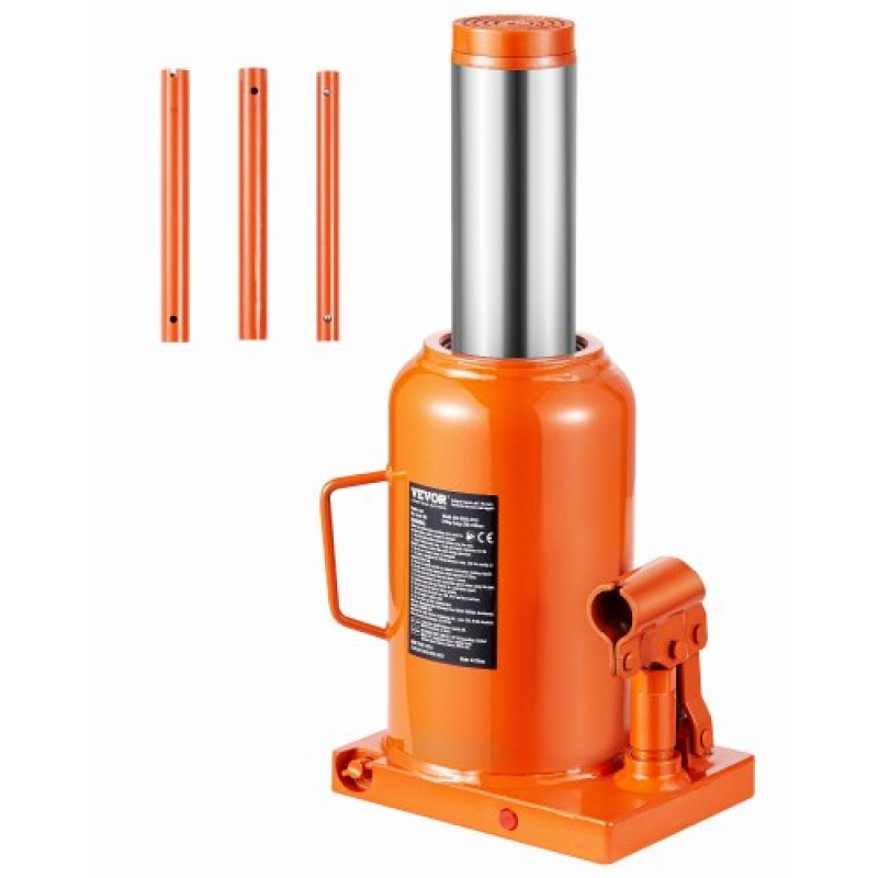 VEVOR Hydraulic Bottle Jack, 50 Ton/110231 lbs Welded Bottle Jack with 11''-17,32'' Lifting Range & 3-Section Long Handle, for Car, Pickup, Truck, RV, Auto Repair, Industrial Engineering