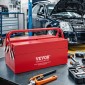 Μεταλλικό κιβώτιο εργαλείων VEVOR, 14 ιντσών, 2 επιπέδων, φορητό πτυσσόμενο εργαλείο οργάνωσης στήθους με λαβή & οπή κλειδώματος, ατσάλι με επίστρωση πούδρας, εργαλειοθήκη πρόβολου για επισκευή οικιακής αποθήκης, κόκκινο