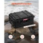 Αδιάβροχη σκληρή θήκη VEVOR 2.5 Cu.ft, αδιάβροχη σκληρή θήκη με κυλιόμενους τροχούς και ανασυρόμενη λαβή έλξης, αδιάβροχη προστατευτική θήκη IP67 με 4 κλιπ, 4 τρύπες για λουκέτο και τοποθετημένο αφρό, μαύρο