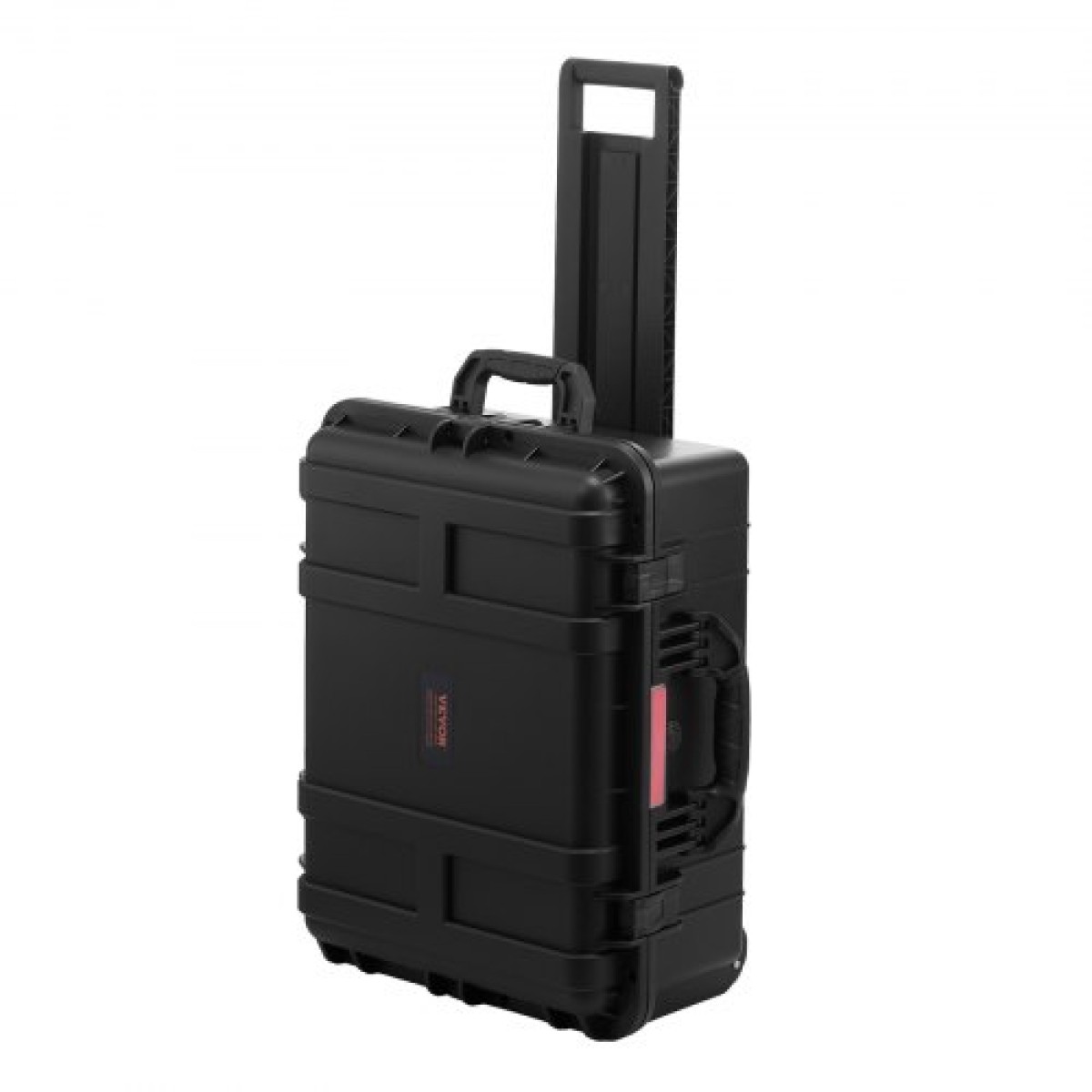 Αδιάβροχη σκληρή θήκη VEVOR 2.5 Cu.ft, αδιάβροχη σκληρή θήκη με κυλιόμενους τροχούς και ανασυρόμενη λαβή έλξης, αδιάβροχη προστατευτική θήκη IP67 με 4 κλιπ, 4 τρύπες για λουκέτο και τοποθετημένο αφρό, μαύρο