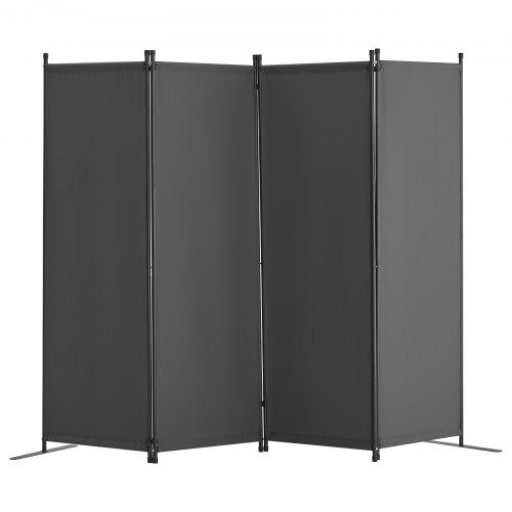 VEVOR Room Divider 4-Panel Folding Privacy Screen Fabric Partition Office Gray