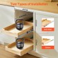 Συρτάρι ντουλαπιών VEVOR Pull Out, 14" Π x 21" D Συρτάρι ντουλαπιού, Soft Close Slide out ράφι, συρόμενο ξύλινο συρτάρι βαρέως τύπου, βάση συναρμολόγησης κάτω και πλευρική οργάνωση ντουλαπιού για ντουλάπι κουζίνας μπάνιο