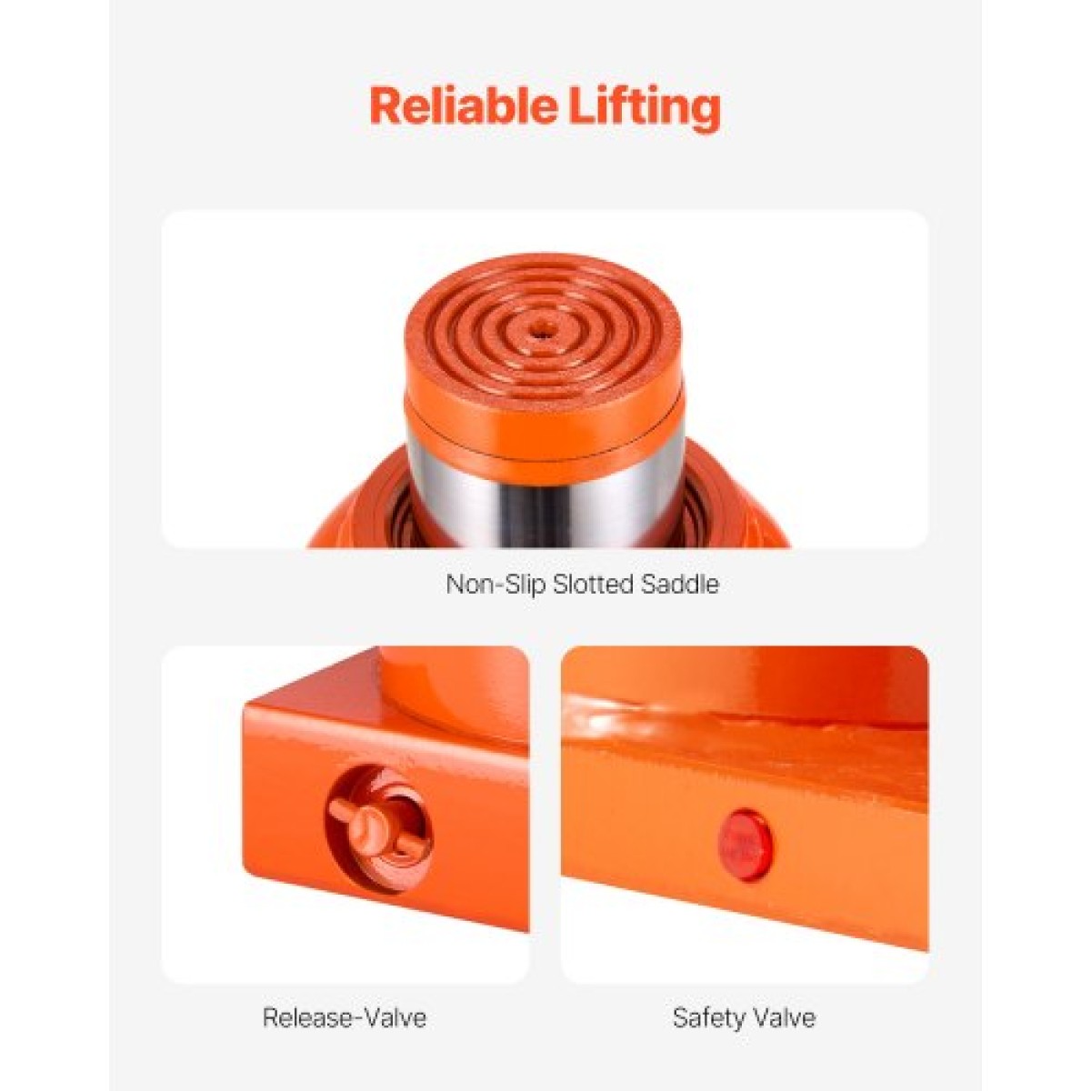 VEVOR Hydraulic Bottle Jack, 30 Ton/66138 lbs Welded Bottle Jack with 11,22''-18,66'' Lifting Range & 3-Section Long Handle, for Car, Pickup, Truck, RV, Auto Repair, Industrial Engineering